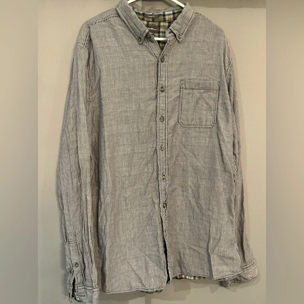 Eddie Bauer Men's Casual Shirt - 100% Cotton Lined Button up XLT vintage - Picture 2 of 5